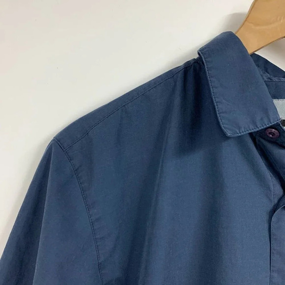 Split Men's Button‎ Up Cotton Blend Short Sleeve Shirt Size M - Picture 3 of 13